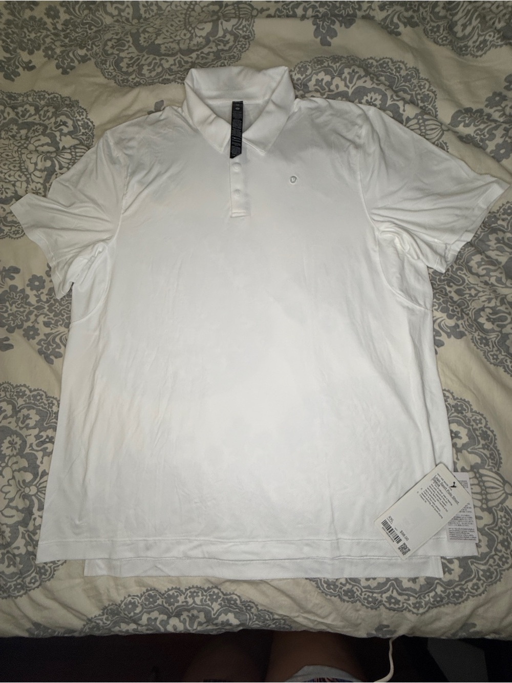 Lululemon Men's White sport Polo Shirt logo nwt Sz xxl, xl, med, small - Picture 2 of 3